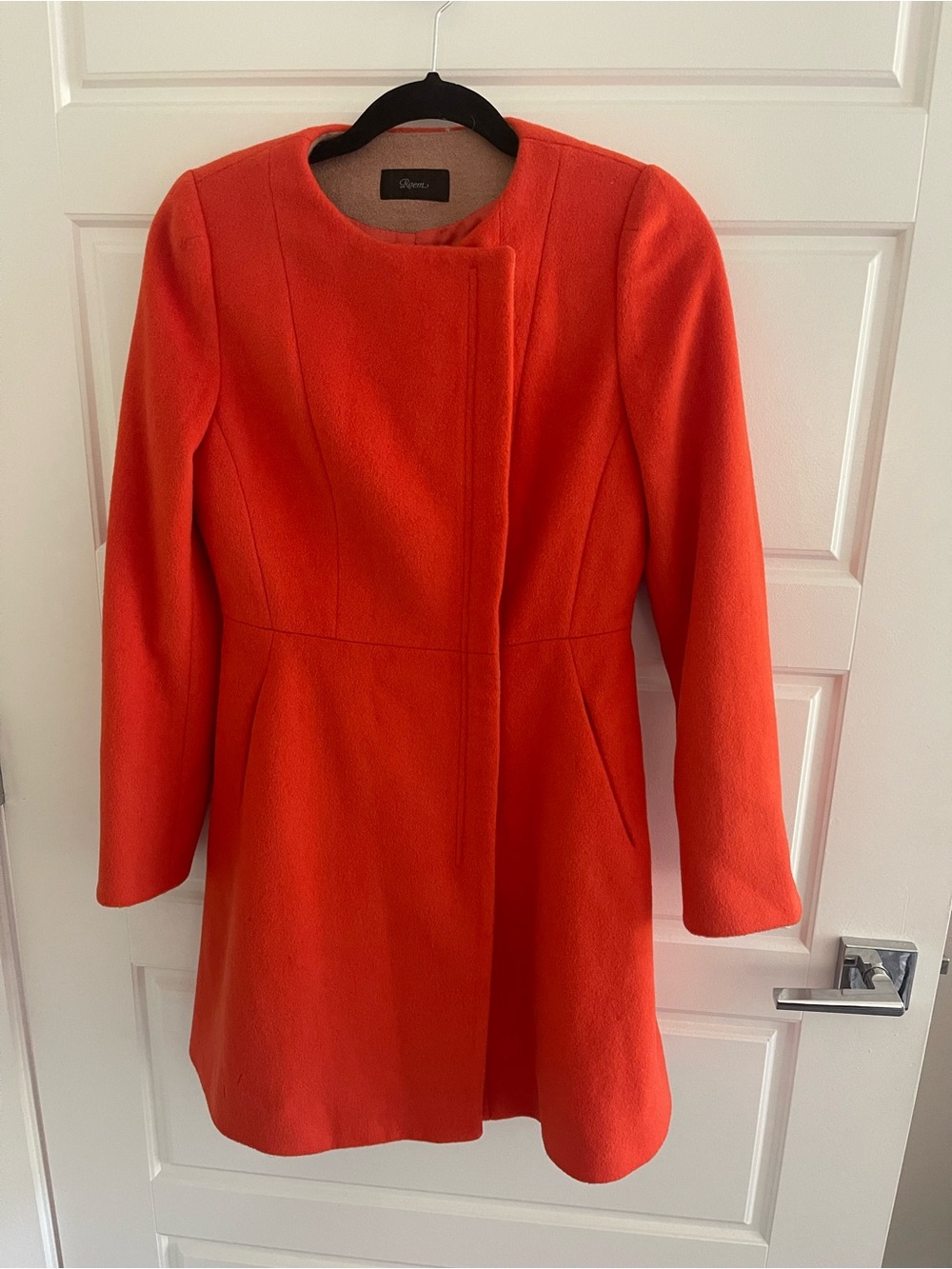 Beautiful like New Orange Wool Fit & Flare Mini Dress Coat Size S